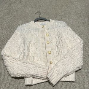 & Other Stories Cream Cable Knit Cardigan